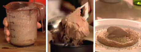 Suikervrij ijs met cacaopoeder, Griekse yoghurt, stevia perensiroop en bruine rijststroop met lage GI